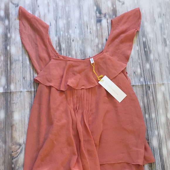 🎄🎁⛄️BCBGeneration Peach Flowy,Ruffle Short Dress - Picture 7 of 7